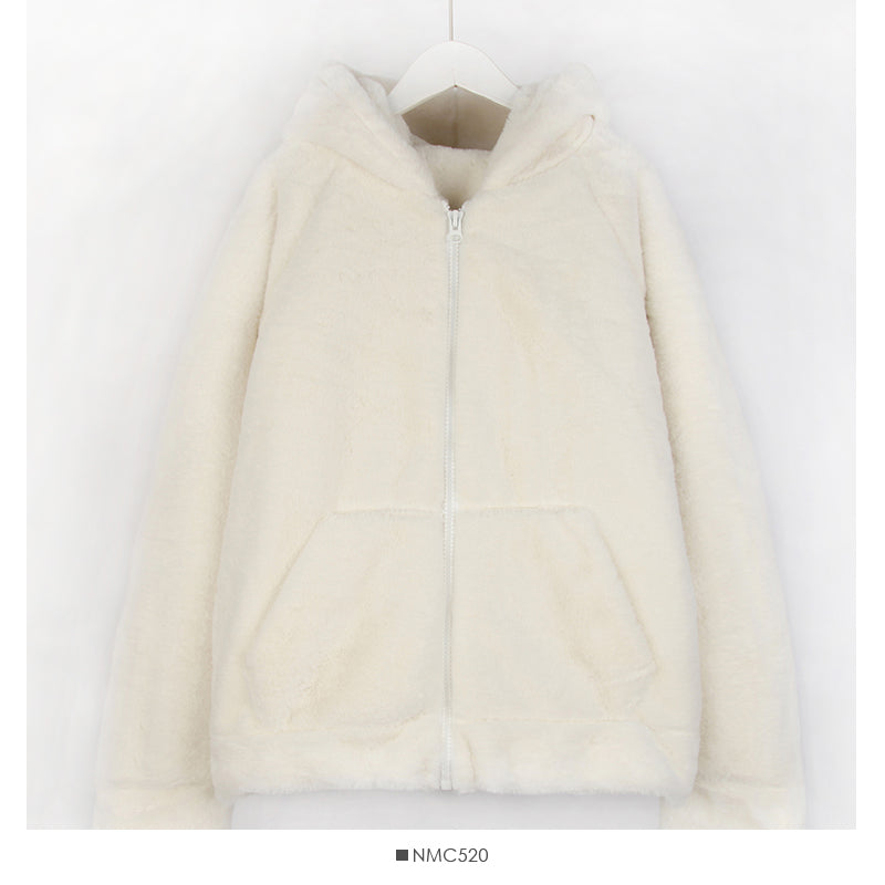 Korean loose and thin large pocket hooded Plush warm coat for women HZ1023