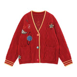 Loose, lazy, kiddie planet embroidered sweater HZ1023