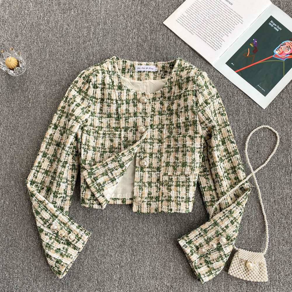 Retro small fragrance coat short top HZ1023