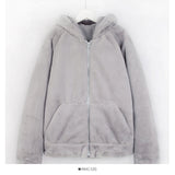 Korean loose and thin large pocket hooded Plush warm coat for women HZ1023