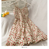 Hong Kong style retro floral high waist suspender skirt HZ1023