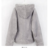 Korean loose and thin large pocket hooded Plush warm coat for women HZ1023