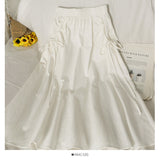 Elastic waist shows thin, medium and long solid color skirt for women HZ1023