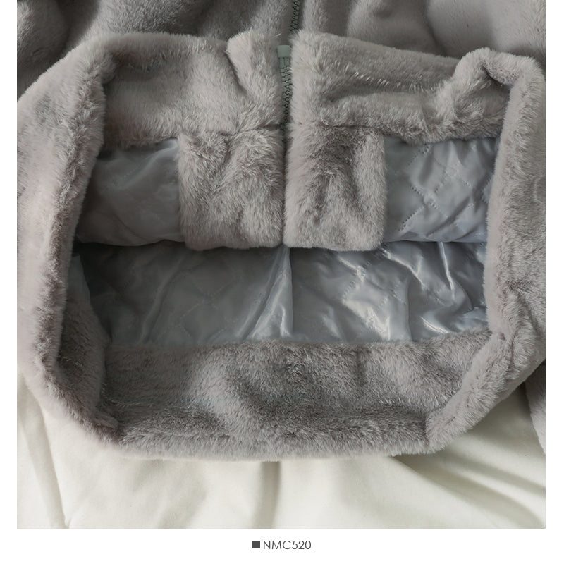 Korean loose and thin large pocket hooded Plush warm coat for women HZ1023