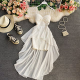 High waist irregular strapless dress HZ1023