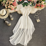 High waist irregular strapless dress HZ1023