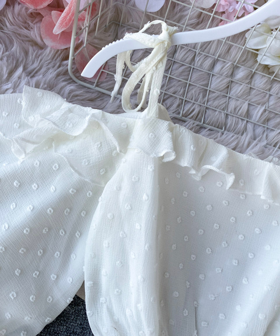 Simple white A line dress fashion girl dress HZ1023