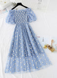 Cute A line daisy flower dress girl summer dress HZ1023