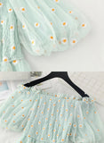 Cute A line daisy flower dress girl summer dress HZ1023