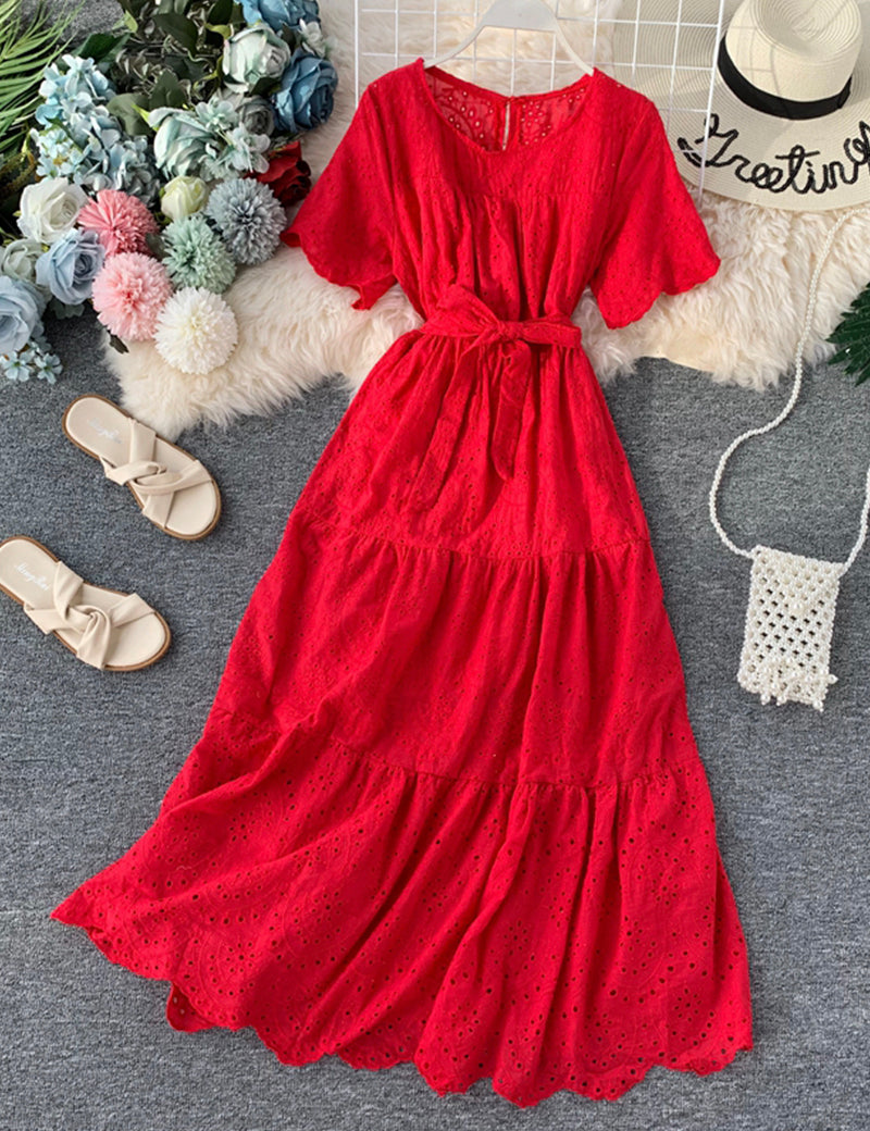 Lovely cutout short sleeve dress HZ1023