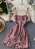 Cute A line velvet short dress women's dress HZ1023