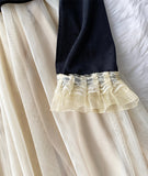 Retro A line velvet dress long sleeve dress HZ1023