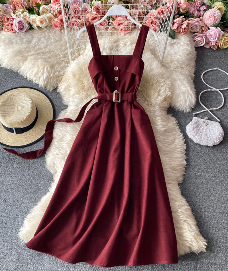 Lovely A line corduroy dress HZ1023