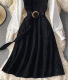 A line patchwork dress HZ1023