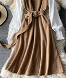 A line patchwork dress HZ1023