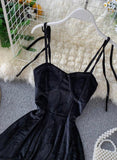 Cute A line velvet short dress women's dress HZ1023