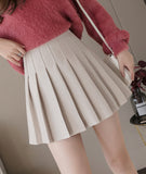 Stylish A line short skirt woolen cloth pleated skirt HZ1023