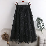Cute A line tulle applique skirt HZ1023