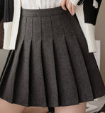 Stylish A line short skirt woolen cloth pleated skirt HZ1023