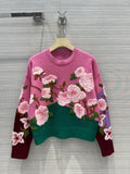 Lovely embroidered flowers long sleeve sweater HZ1023