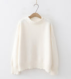 Simple round neck sweater long sleeve sweater HZ1023
