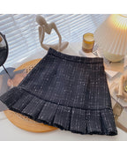 Plaid Design A-line skirt ruffled fishtail high waist skirt HZ1023