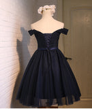 Beautiful A-line tulle sweetheart neck short prom dress,party dresses HZ1023