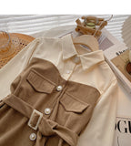 New Korean retro slim waist closed fake two-piece top HZ1023