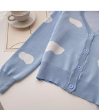 Design contrast color long sleeve knitted cardigan HZ1023