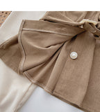 New Korean retro slim waist closed fake two-piece top HZ1023