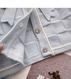 Xiaoxiang style pattern short sweater coat bow flower long sleeve top HZ1023