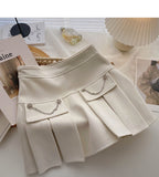 Pleated half length skirt age personalized chain high waist A-line skirt HZ1023