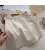 Pleated half length skirt age personalized chain high waist A-line skirt HZ1023