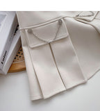 Pleated half length skirt age personalized chain high waist A-line skirt HZ1023
