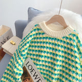 Lazy wind coarse wool sweater outer coat HZ1023