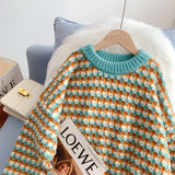 Lazy wind coarse wool sweater outer coat HZ1023