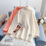 Candy color turtleneck sweater sweater sweater top HZ1023