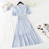 French Vintage chiffon dress with ruffle HZ1023