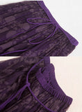 floral romantic skirt,purple silk skirt HZ1023