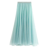 Big swing bouffant ankle-length skirt, high waist slim fairy skirt, net gauze skirt A-line skirt HZ1023