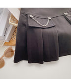 Pleated half length skirt age personalized chain high waist A-line skirt HZ1023