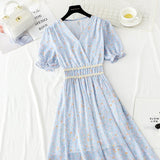 French Vintage chiffon dress with ruffle HZ1023