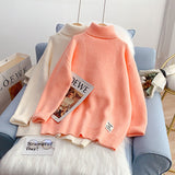 Candy color turtleneck sweater sweater sweater top HZ1023