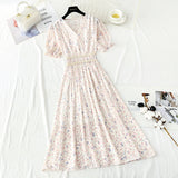 French Vintage chiffon dress with ruffle HZ1023