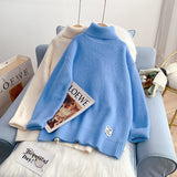 Candy color turtleneck sweater sweater sweater top HZ1023