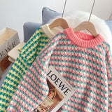 Lazy wind coarse wool sweater outer coat HZ1023