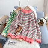 Lazy wind coarse wool sweater outer coat HZ1023