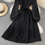 Cute A Line Long Sleeve Dress Fashion Dress HZ1023