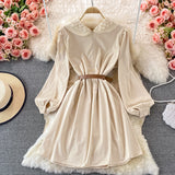 Sweet Lace Long Sleeve Dress A Line Fashion Dress HZ1023