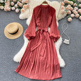 Simple Chiffon Long Sleeve Dress A Line Fashion Dress HZ1023